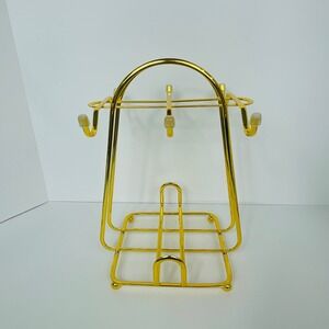 Unbranded Mug Tree Countertop 6 Hook Gold Metal Modern Kitchen Stand Excellent
